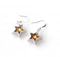 806-63 Yellow Star Resin Earrings
