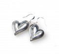 1358-93 White Heart Resin Earrings