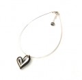 1406-93 White Heart Resin Necklace